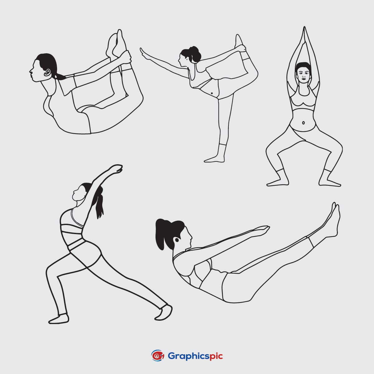 Yoga Pose Drawing Step By Step / Yoga Day Poses Drawing / Yoga Poses Chart  Drawing/ Yoga draw - YouTube