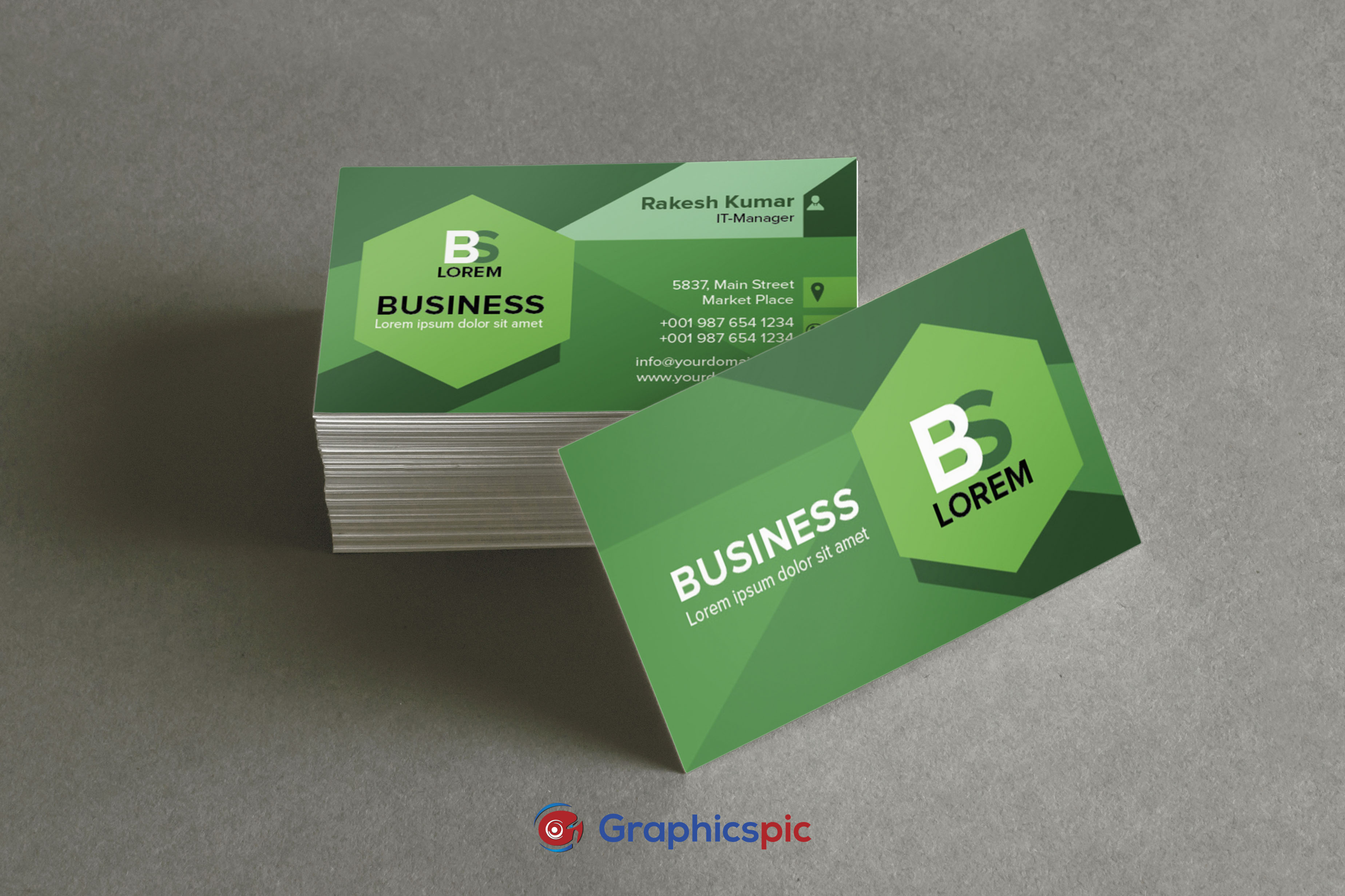 Green background business card. Creative, modern & professional business  card template – Free Vector - Graphics Pic