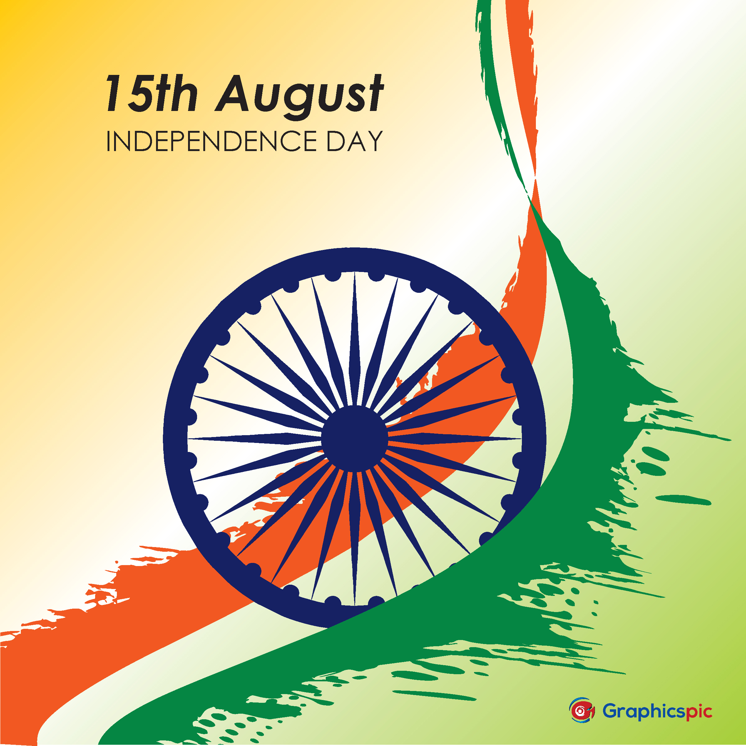 15th August Happy Independence Day Of India Free Download Vector