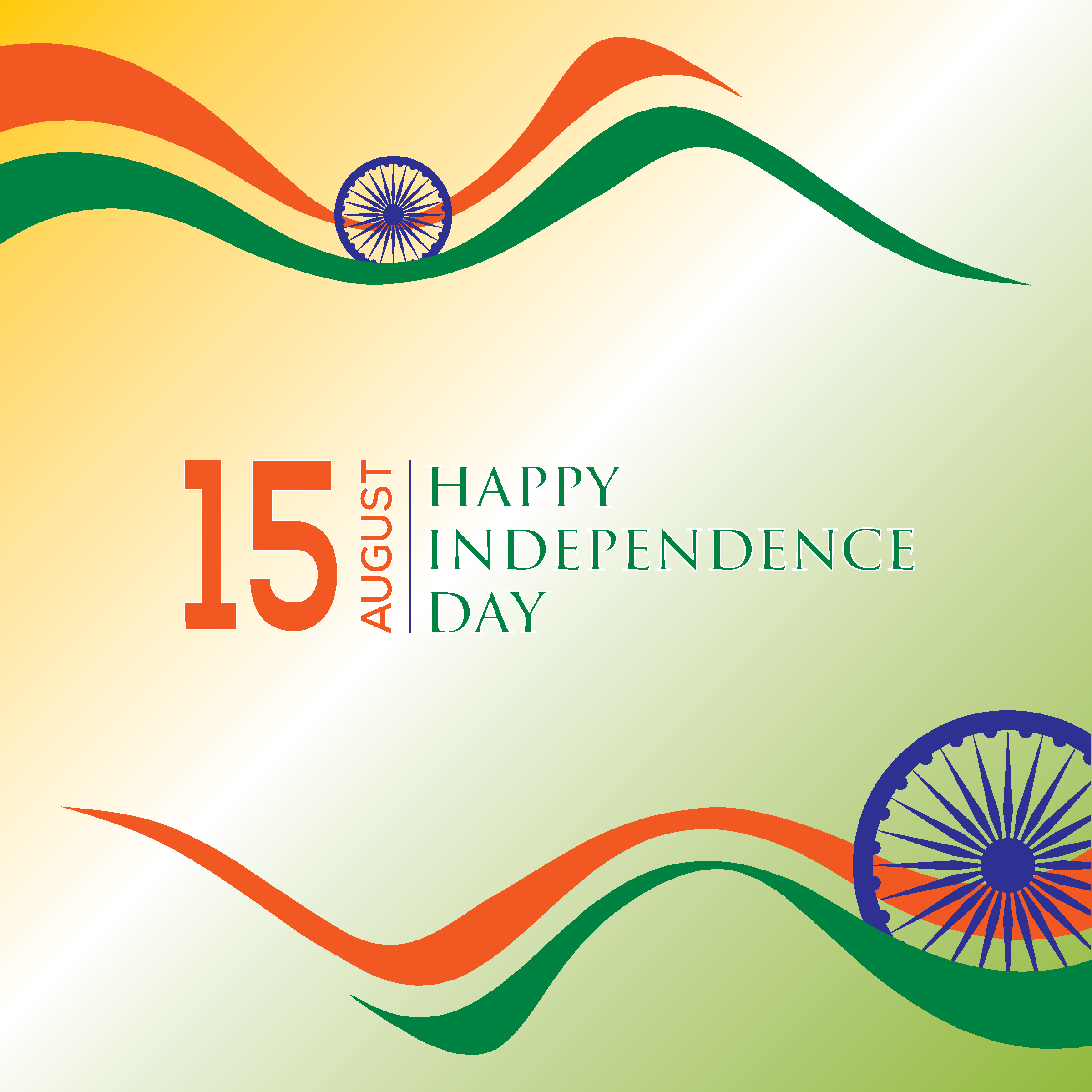 15th August Happy Independence Day Of India With Indian Flag Illustration Vector Free Vector 