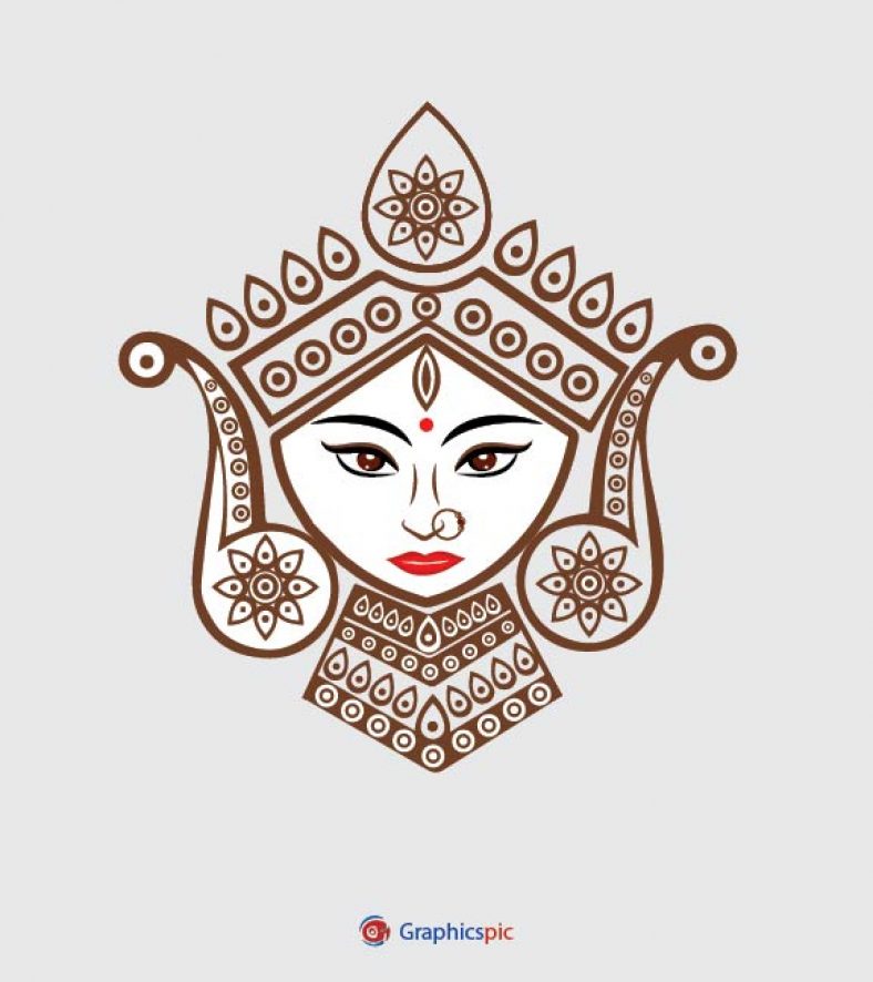 Maa Durga Face, Durga mata, Religion icon photo illustration – free ...