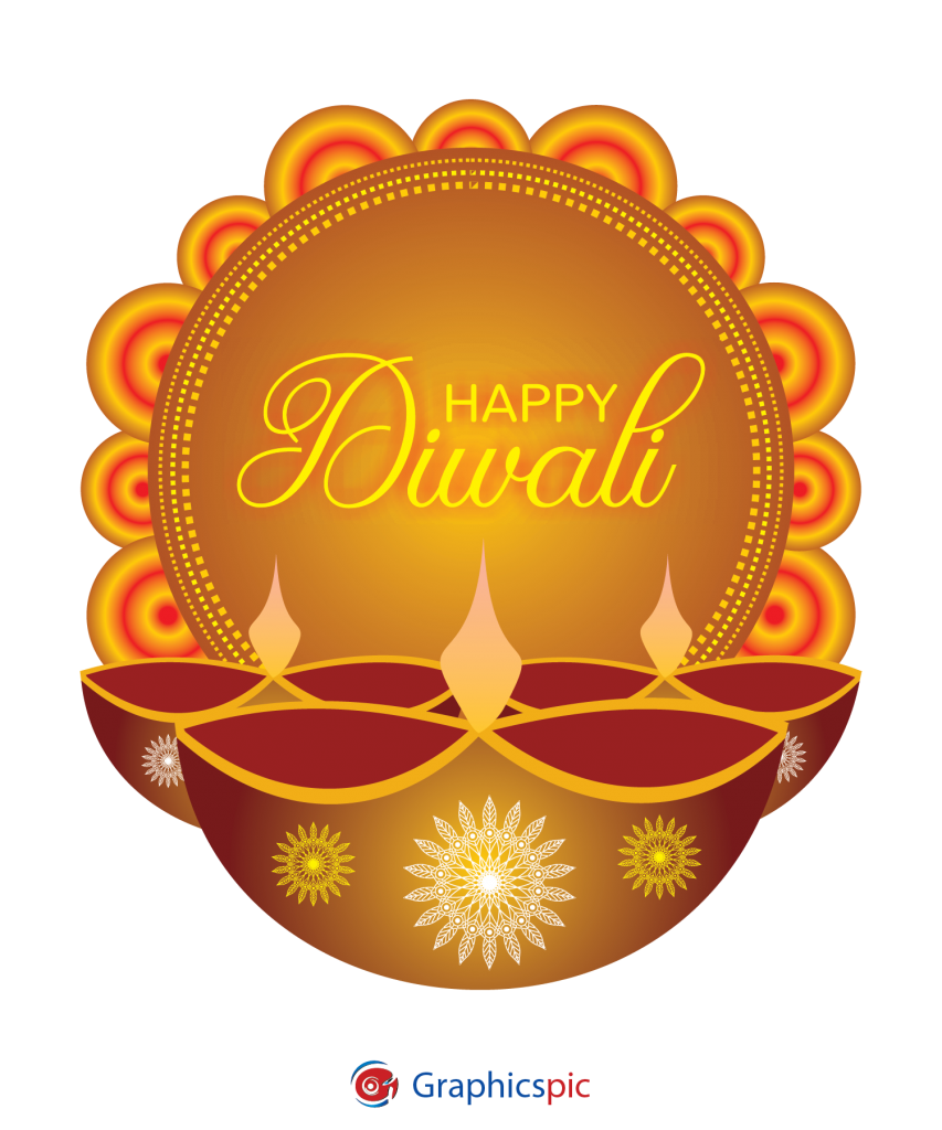 Illustration Of Diya On Happy Diwali Holiday Background For Light Festival Free Vector