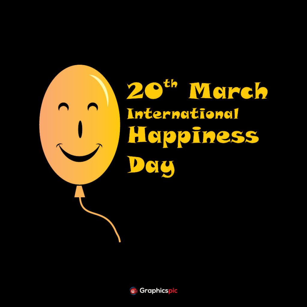 International happiness day vector design black background – free ...