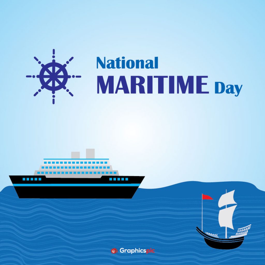 An abstract illustration on National Maritime Day Free Vector