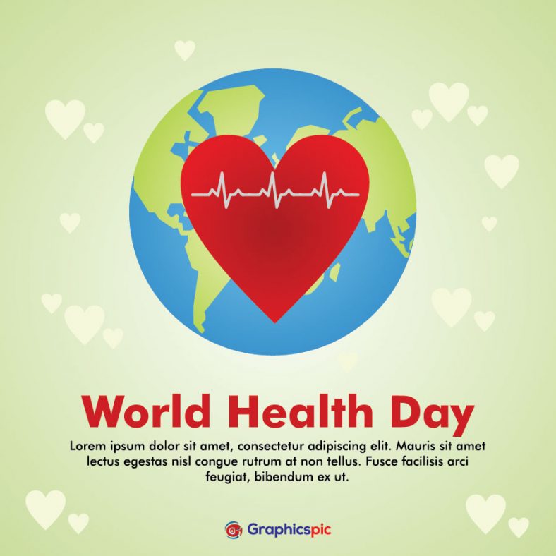 World health day celebration flat design Free Vector Graphics Pic