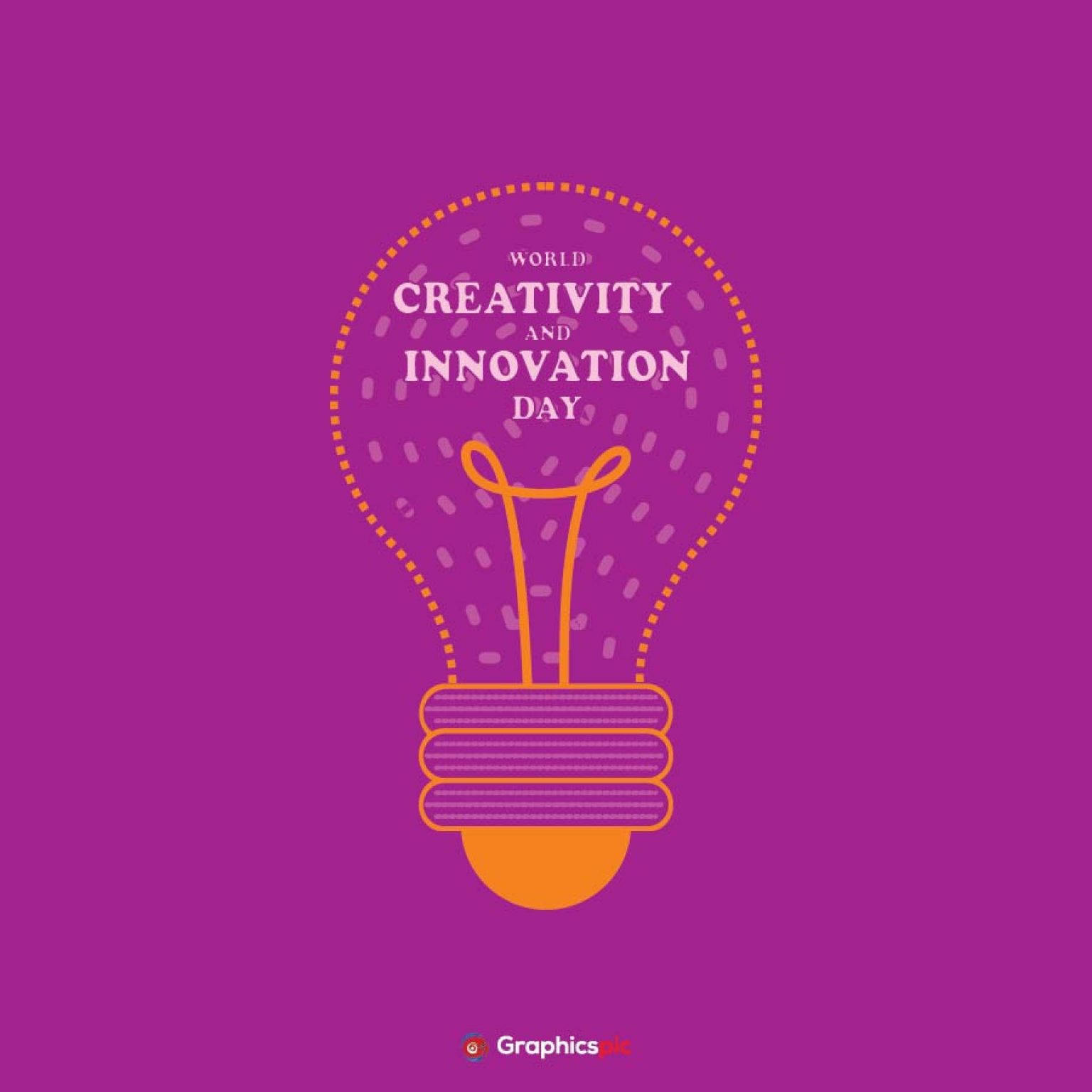 World Creativity and Innovation Day with Light Bulb free vector