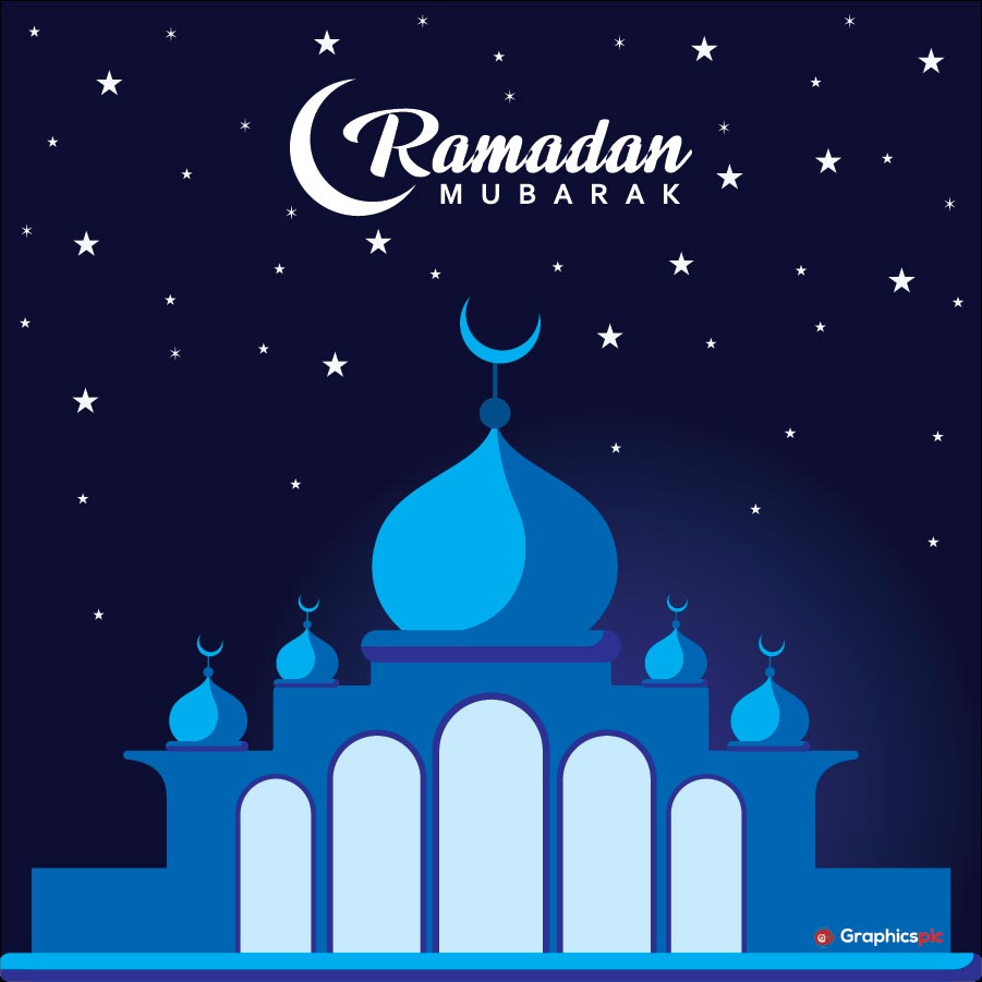 Ramadan Mubarak flat design - Free Vector - Graphics Pic