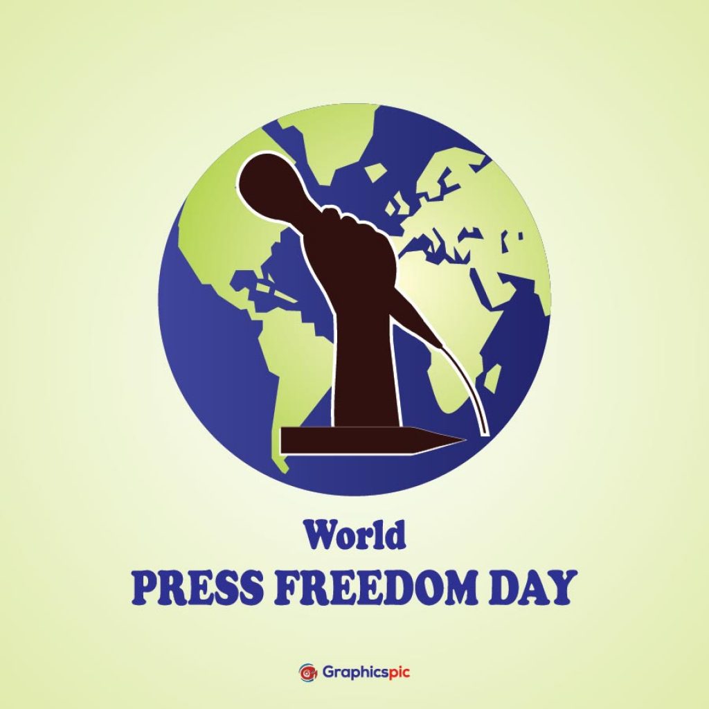 World Press Freedom Day with Earth Symbol free vector Graphics Pic