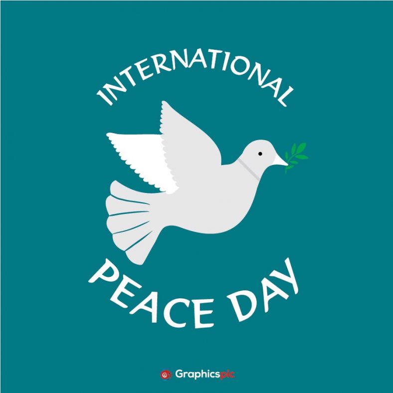 Flat design peace day with a dove - Free Vector - Graphics Pic