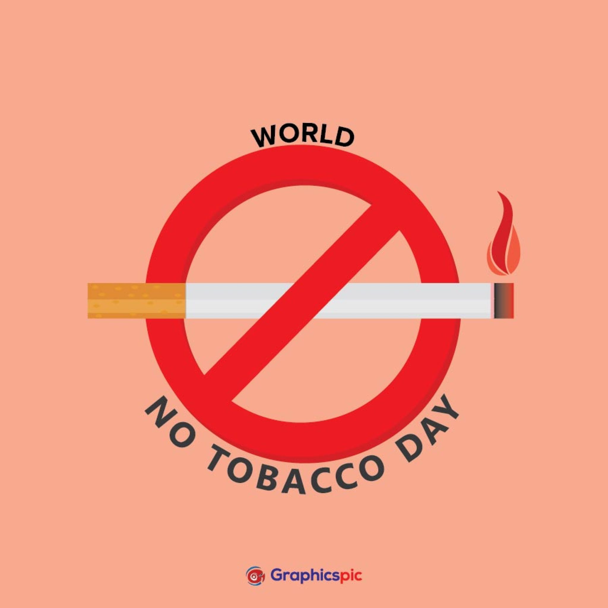 World No Tobacco Day With A Cigarette Illustration Image Free Vector