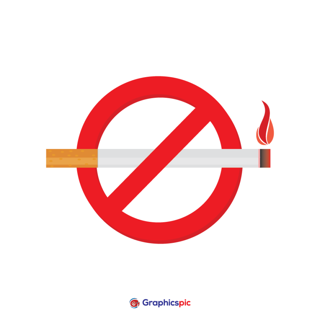 No Smoking Realistic Cigarette Sign Symbol Free Vector Graphics Pic