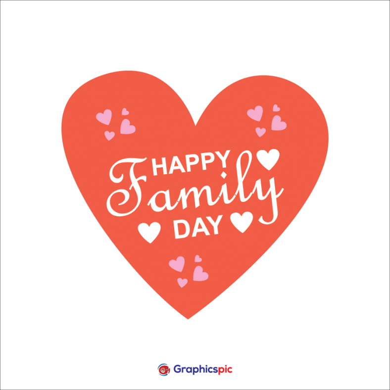 Happy Family Day With Heart Icon - Free Vector - Graphics Pic