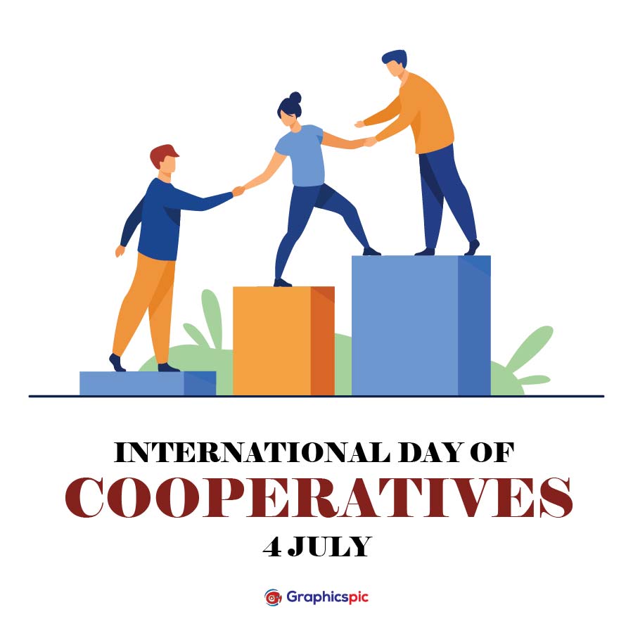 International Day of Cooperatives, 4 July Celebration Vector Template