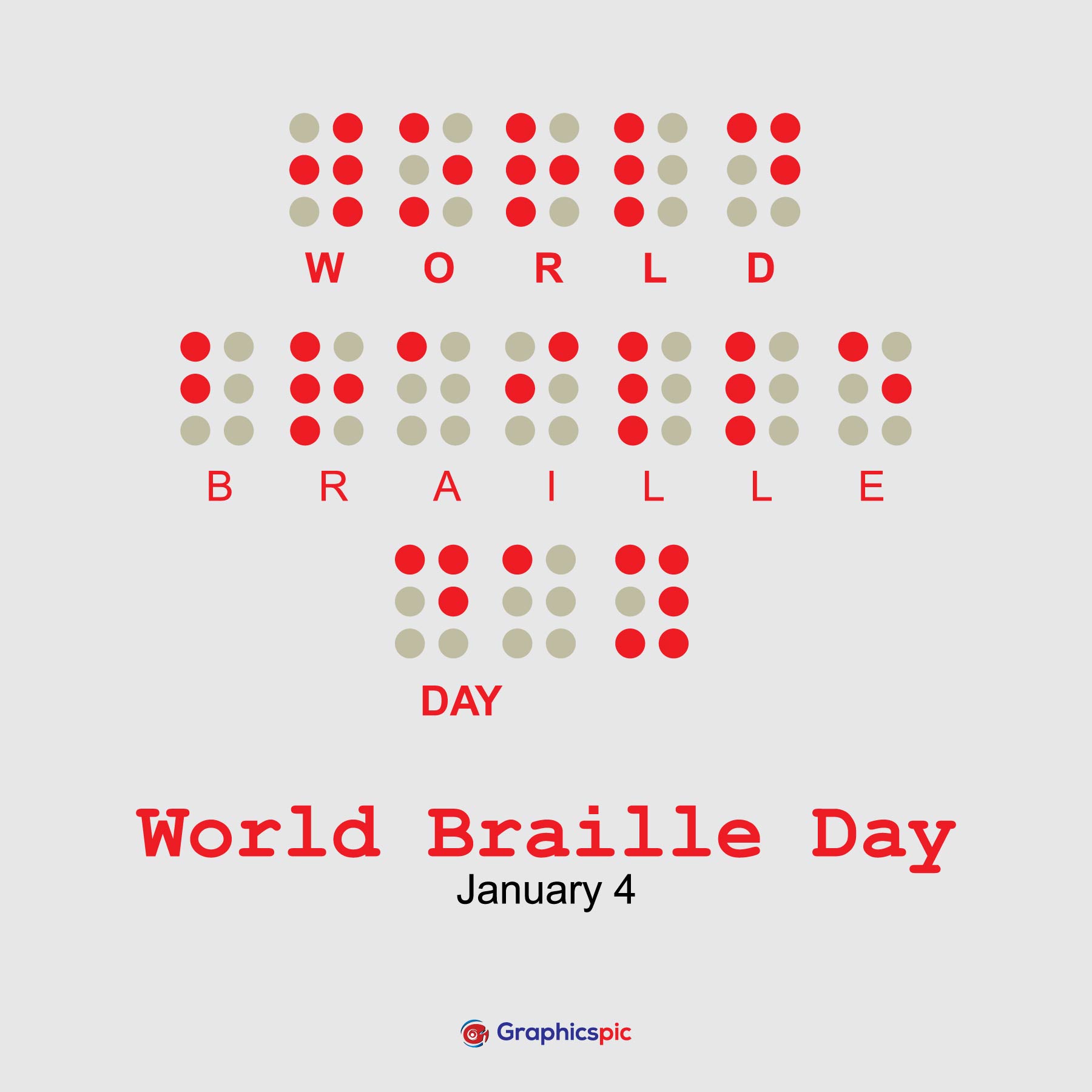 Poster For Annual Celebration Of World Braille Day With Text World   GPG512 World Braille Day 