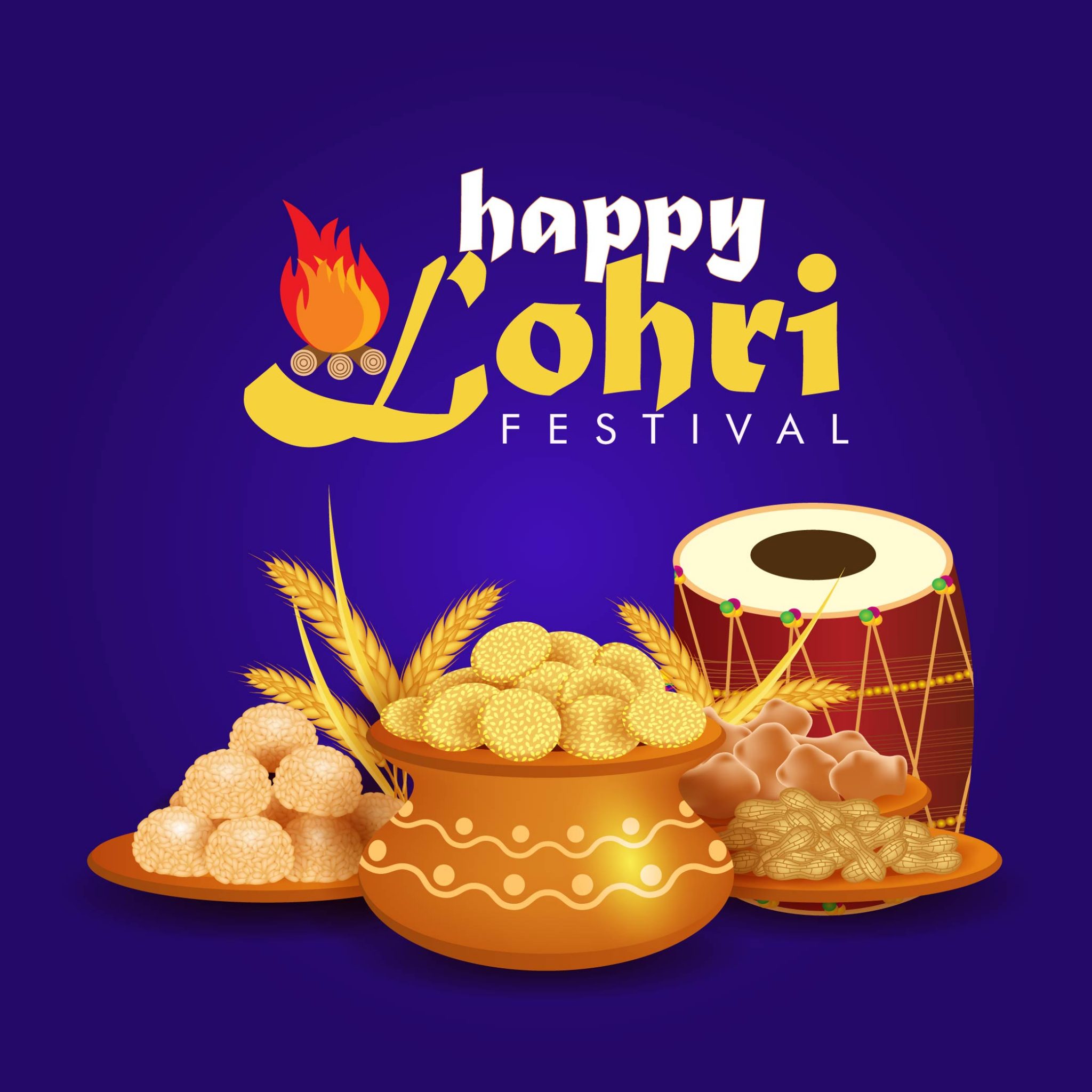 Happy Lohri festival of Punjab India background photo Graphics Pic