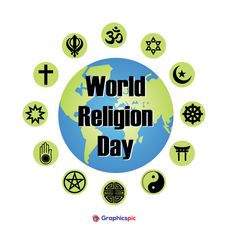 World Religion Day Template illustration with glob free vector