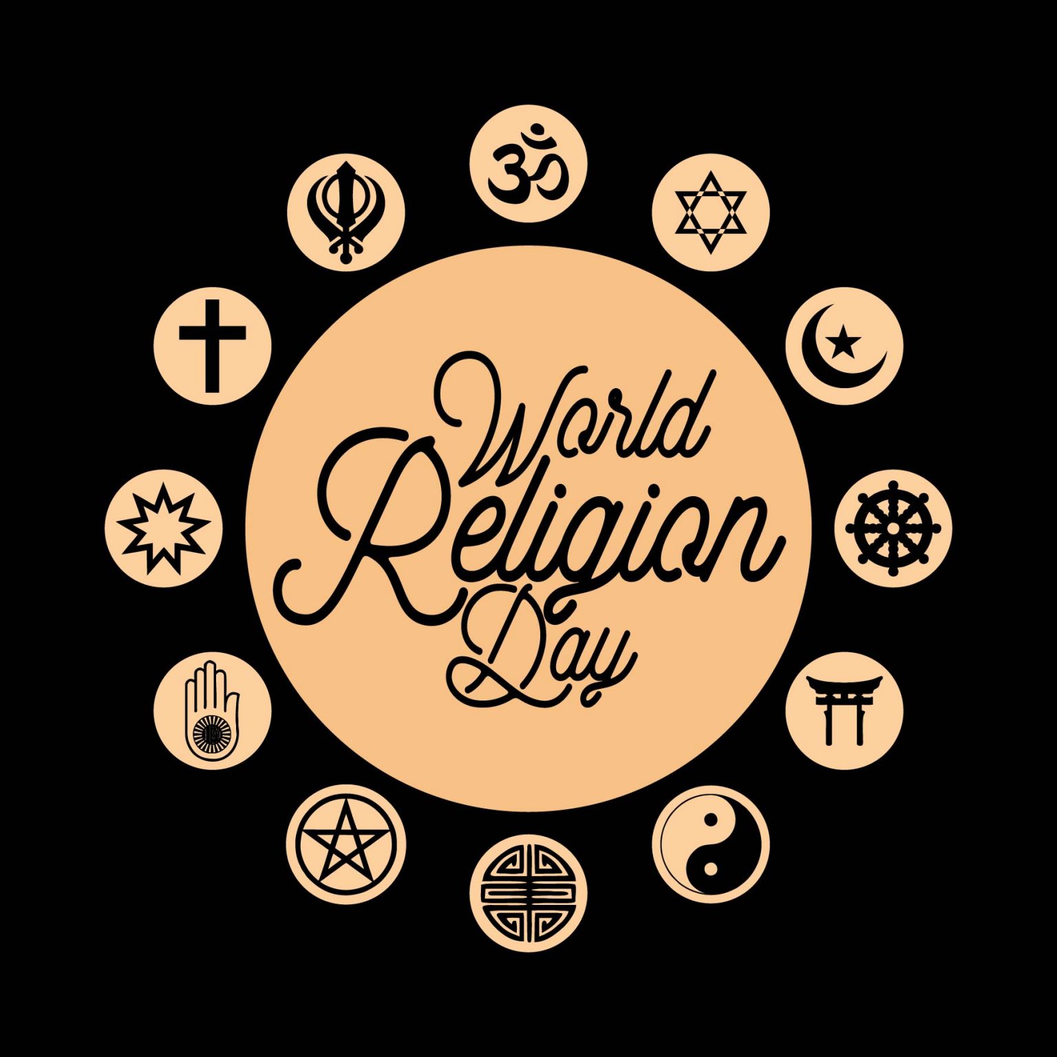 World Religion Day Template illustrationn for background free vector