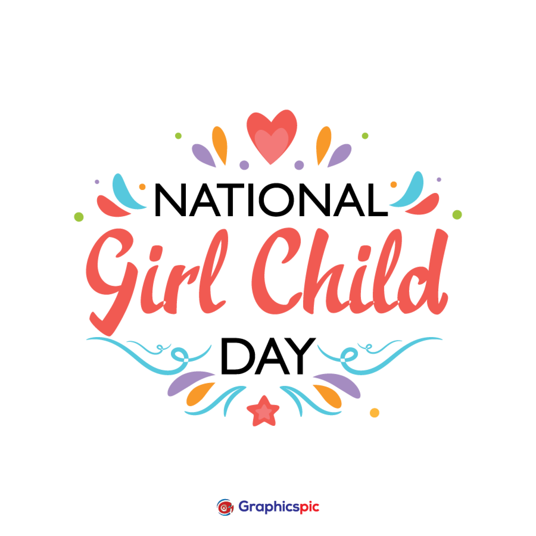 Typography image of National Girl Child Day illustration free vector