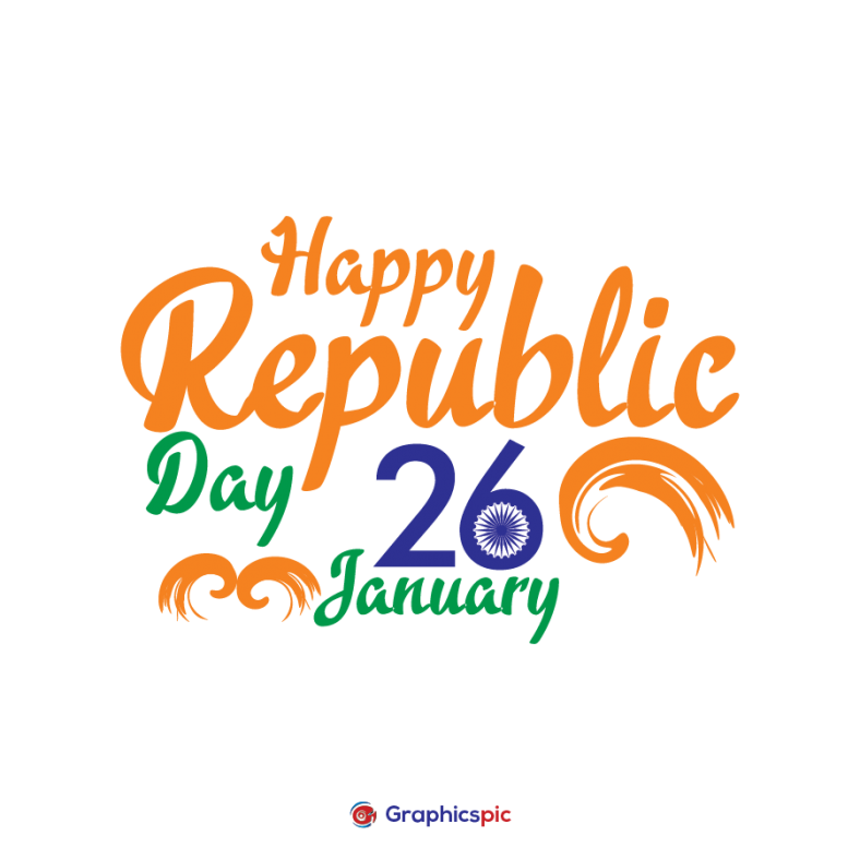 26 January Happy India Republic Day Typography Symbol Template Design   GPG572 Republic Day 788x788 