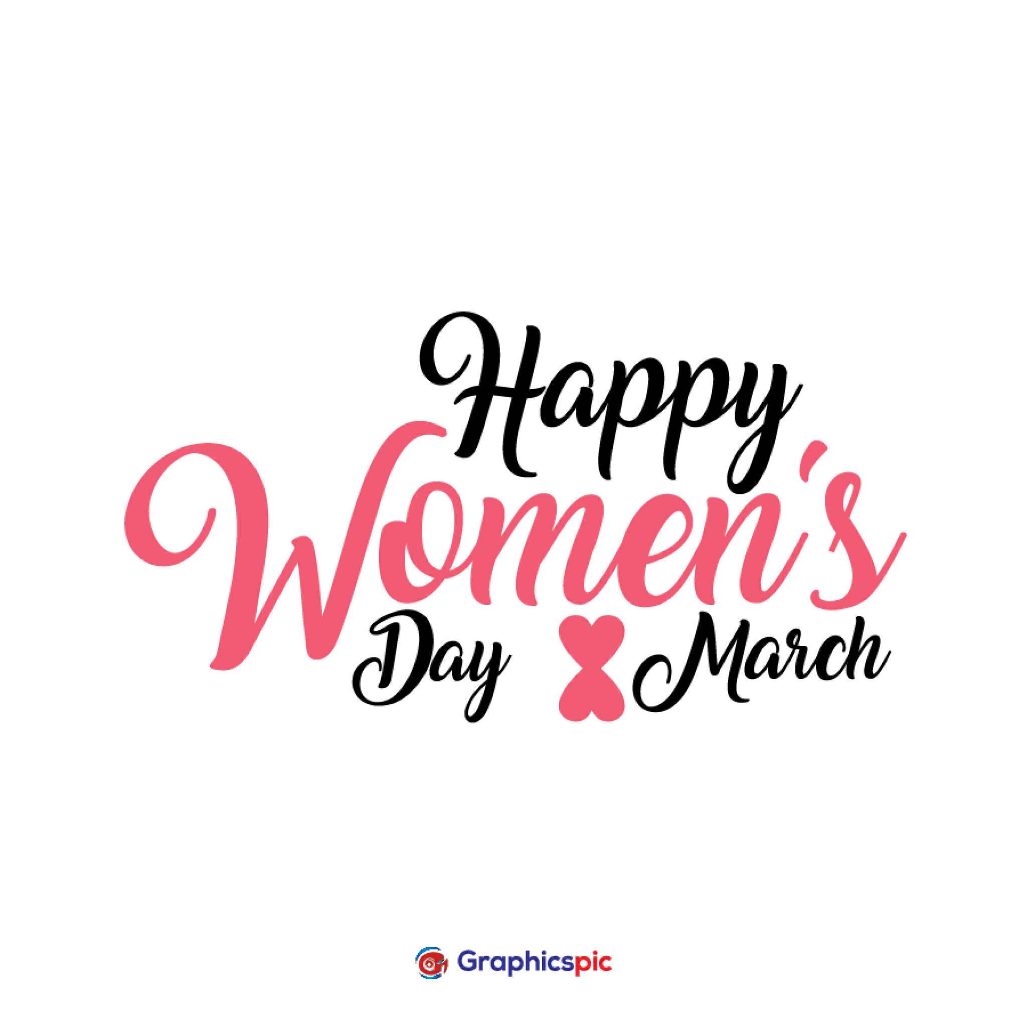 Theme of happy womens day March 08 typography poster design free