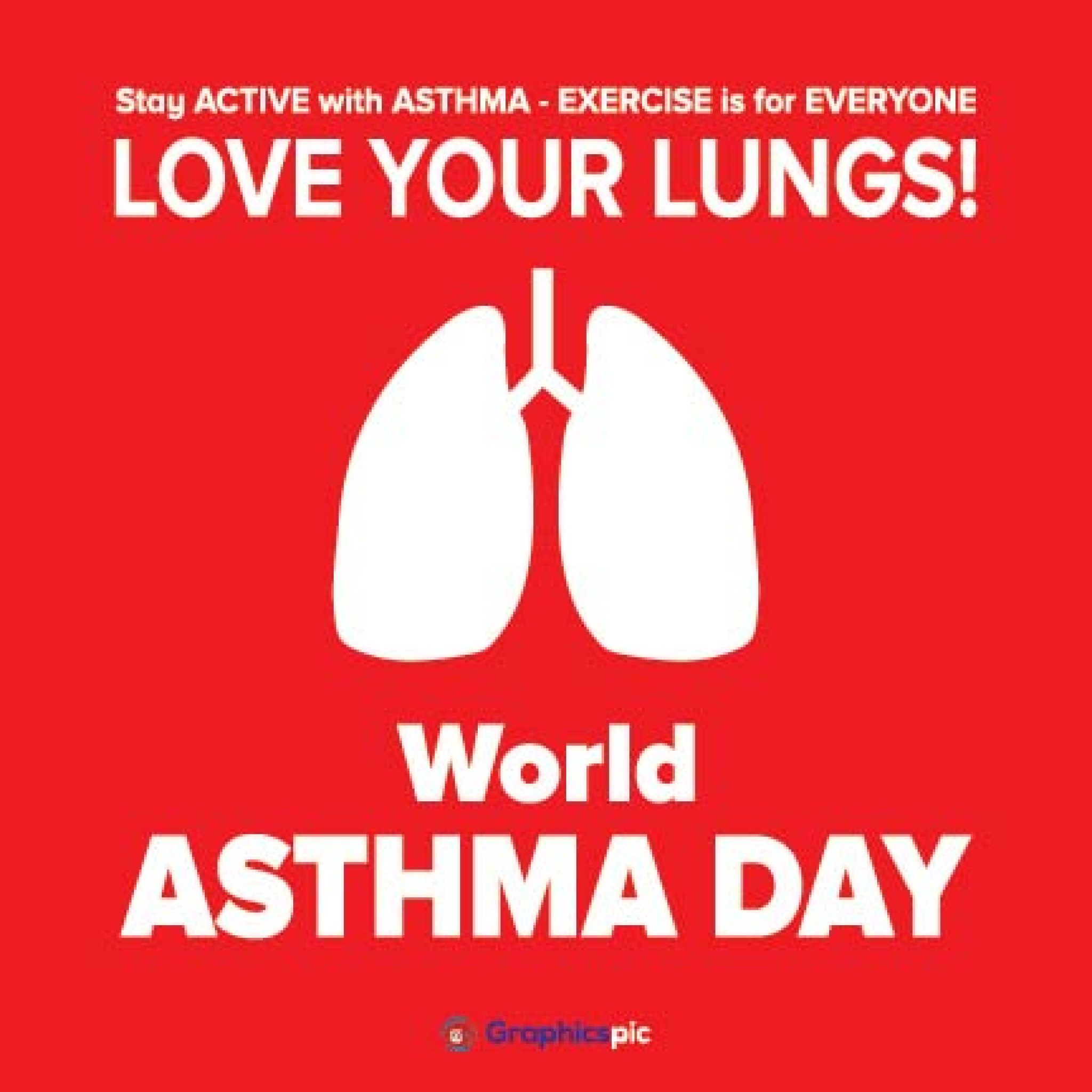 Creative Concept illustration Of World Asthma Day Red Background image