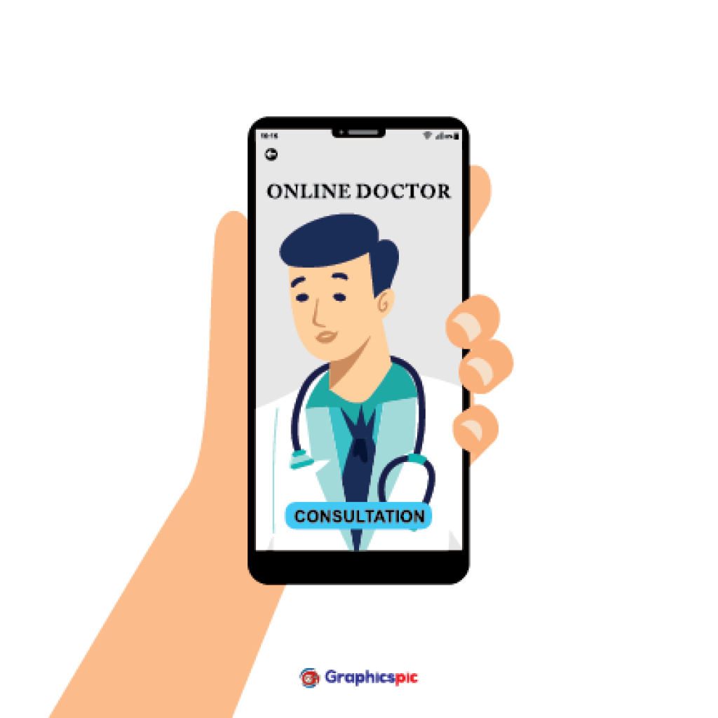 Online health technology with doctor smartphone, Tele medicine or ...