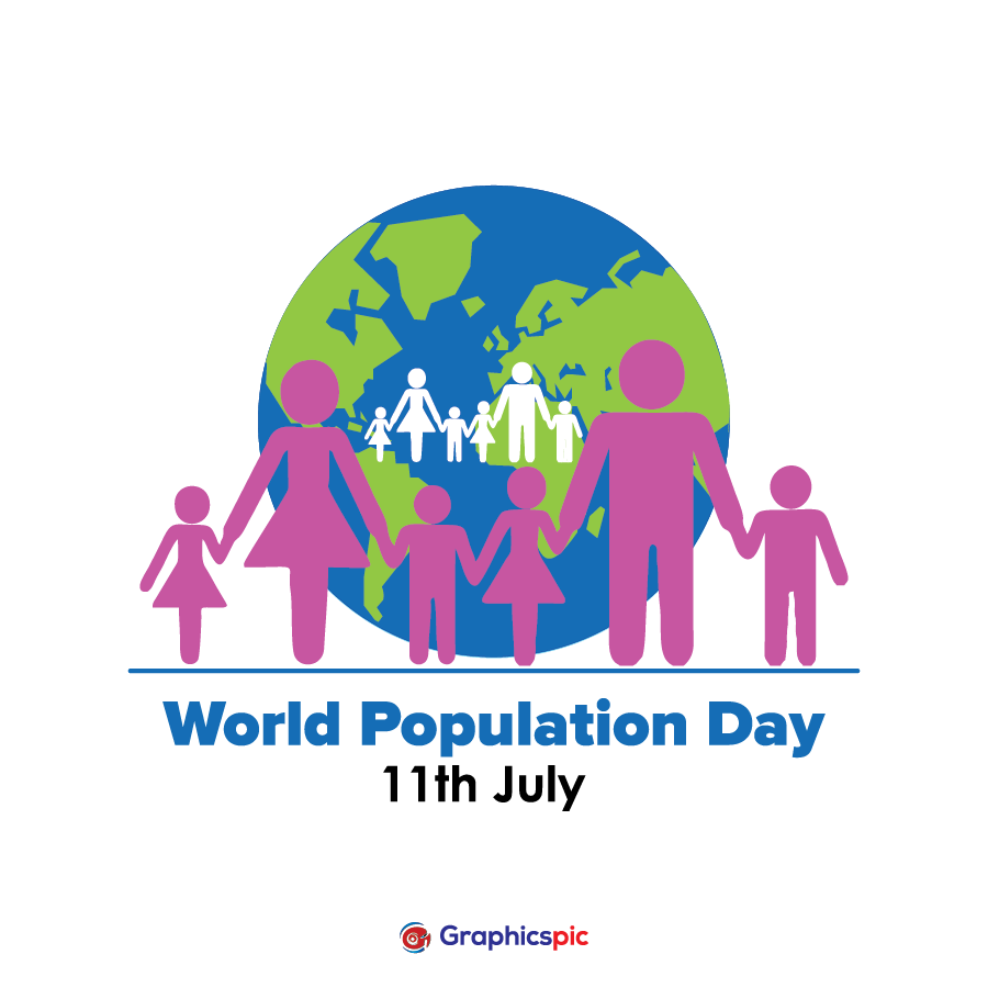 Illustration of Poster or banner for World Population day Greeting with