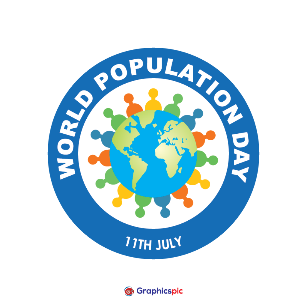 Vector illustrator of world population day logo icon free vector