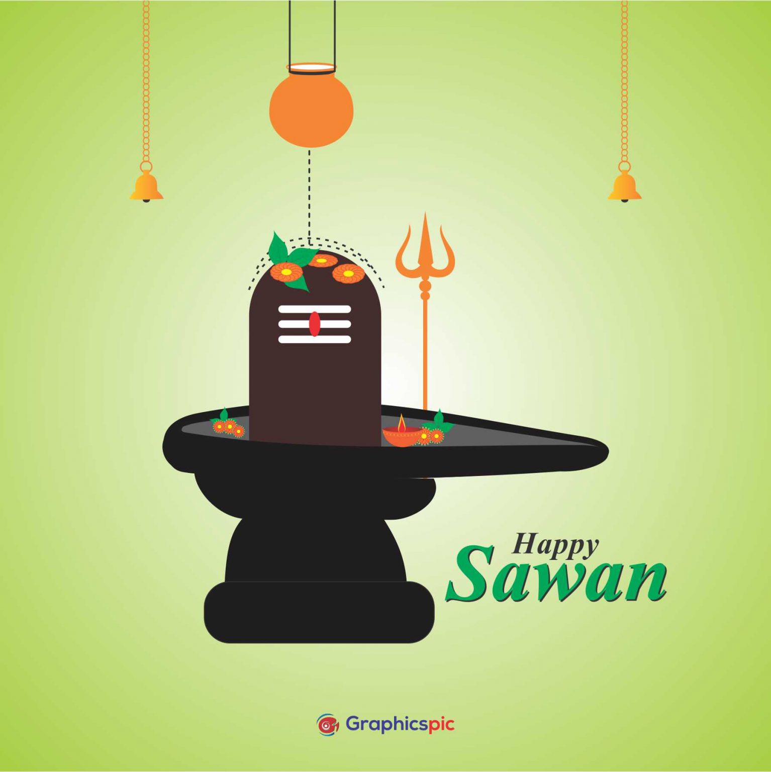 Vector illustration for Indian festival happy sawan shivratri, means