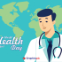 World health day event design with doctor illustration – Free Vector
